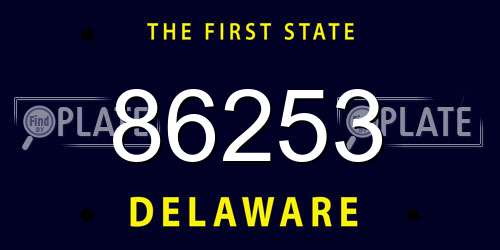 86253 Delaware License Plate