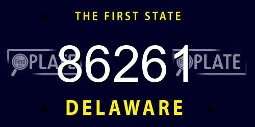 86261 Delaware License Plate