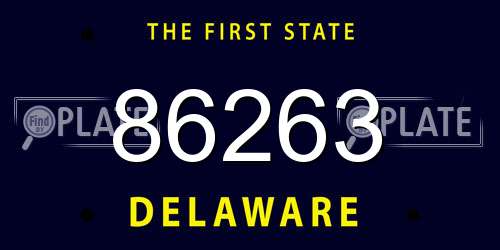 86263 Delaware License Plate