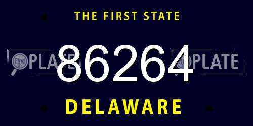 86264 Delaware License Plate