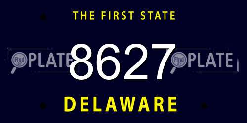 8627 Delaware License Plate