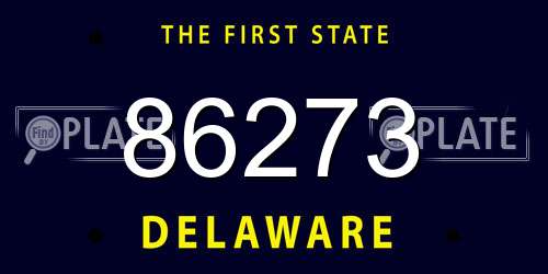 86273 Delaware License Plate