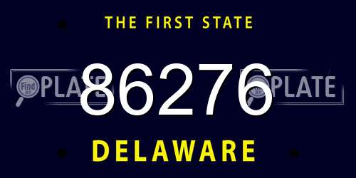 86276 Delaware License Plate
