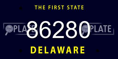 86280 Delaware License Plate