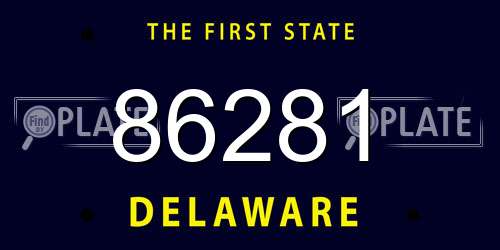 86281 Delaware License Plate