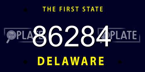 86284 Delaware License Plate