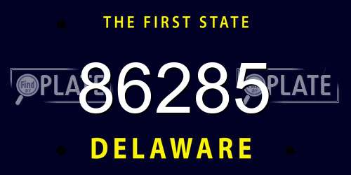 86285 Delaware License Plate