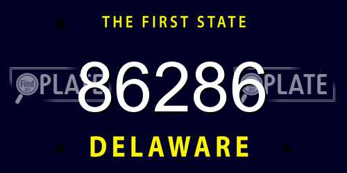 86286 Delaware License Plate