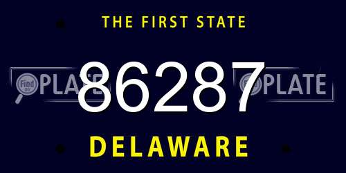 86287 Delaware License Plate