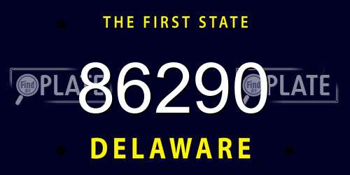 86290 Delaware License Plate