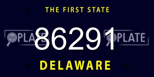 86291 Delaware License Plate