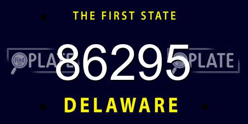86295 Delaware License Plate