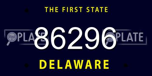 86296 Delaware License Plate