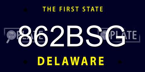 862BSG Delaware License Plate