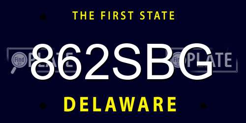 862SBG Delaware License Plate
