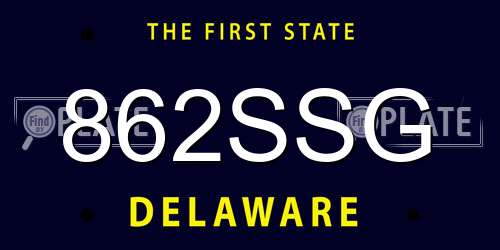 862SSG Delaware License Plate