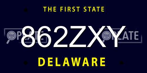 862ZXY Delaware License Plate