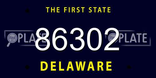86302 Delaware License Plate