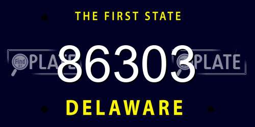 86303 Delaware License Plate