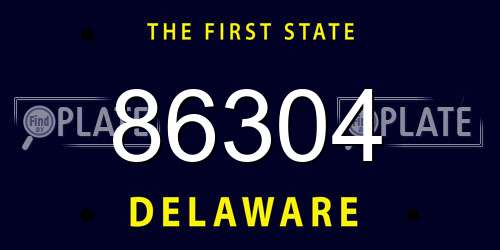 86304 Delaware License Plate