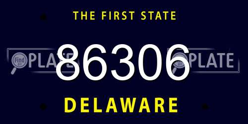 86306 Delaware License Plate