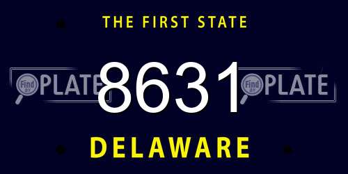 8631 Delaware License Plate