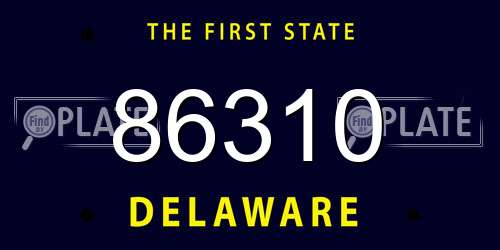 86310 Delaware License Plate