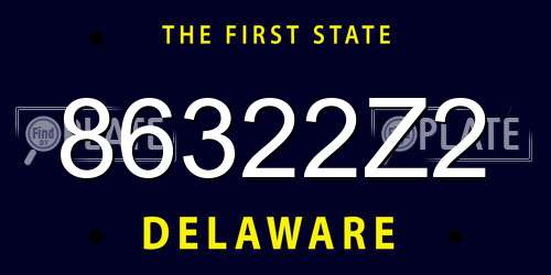 86322Z2 Delaware License Plate