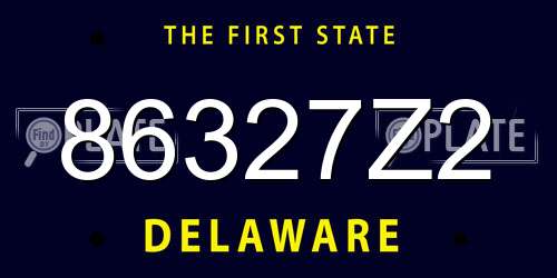 86327Z2 Delaware License Plate