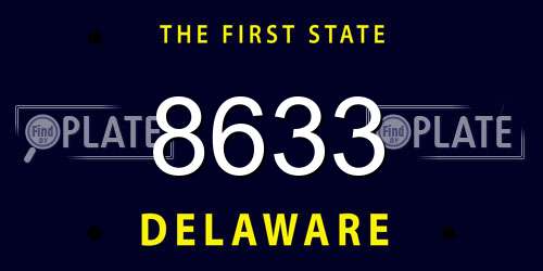 8633 Delaware License Plate