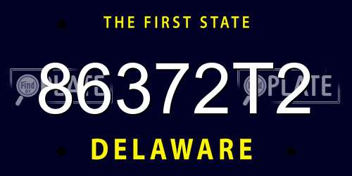 86372T2 Delaware License Plate