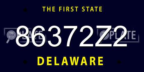 86372Z2 Delaware License Plate