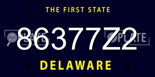 86377Z2 Delaware License Plate