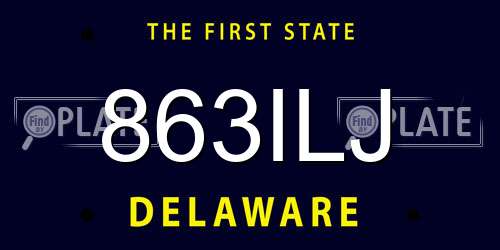 863ILJ Delaware License Plate