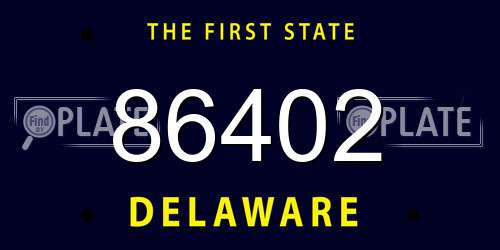 86402 Delaware License Plate