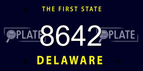 8642 Delaware License Plate