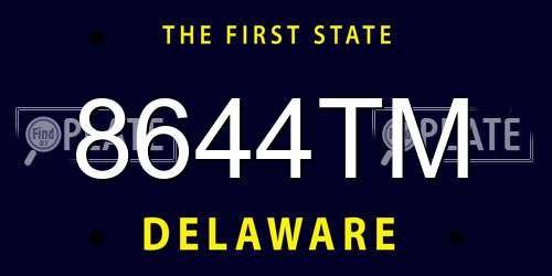 8644TM Delaware License Plate