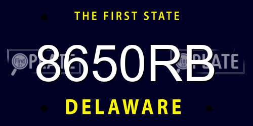 8650RB Delaware License Plate