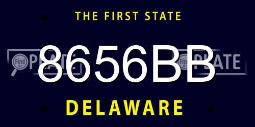 8656BB Delaware License Plate