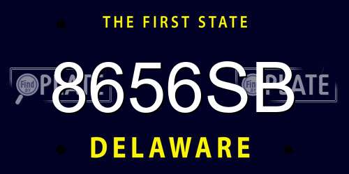 8656SB Delaware License Plate