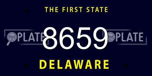 8659 Delaware License Plate