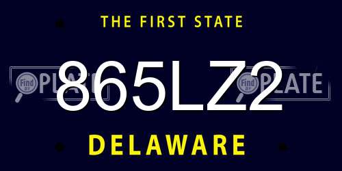 865LZ2 Delaware License Plate
