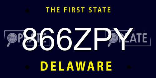 866ZPY Delaware License Plate
