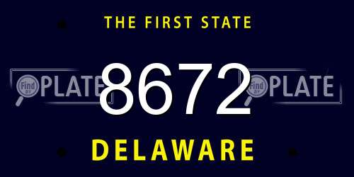 8672 Delaware License Plate
