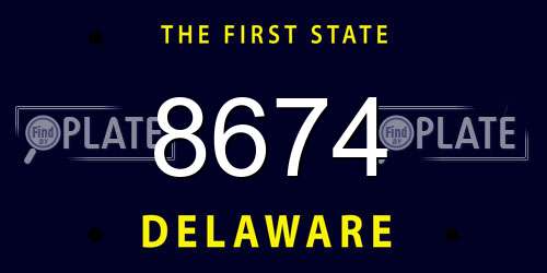 8674 Delaware License Plate