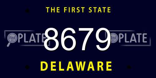 8679 Delaware License Plate