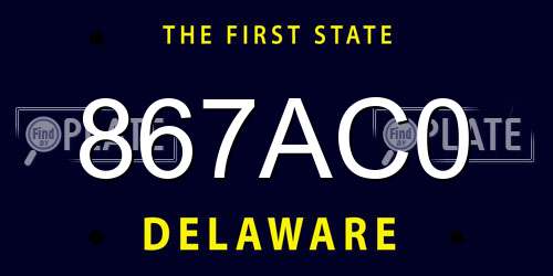 867AC0 Delaware License Plate