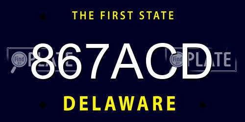 867ACD Delaware License Plate