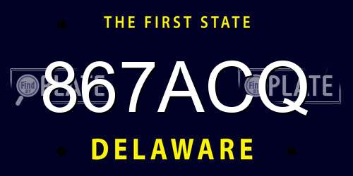867ACQ Delaware License Plate