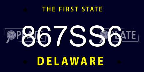 867SS6 Delaware License Plate